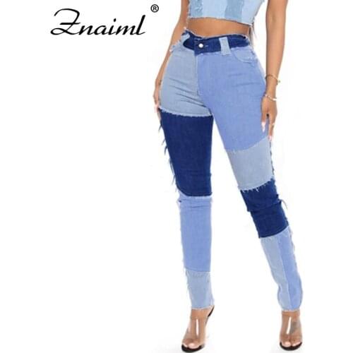 Znaiml Patchwork Straight Womens Jeans Baggy Vintage High Waist Boyfriends Mom y2k Denim Streetwear 2021 Fashion Female Jean