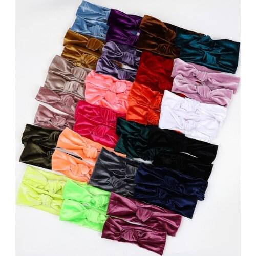 Family Photography Accessories Parent-child Solid Velvet 2Pcs/Lot Headband Wholesale Baby Mom Turban Headbands Bandeau