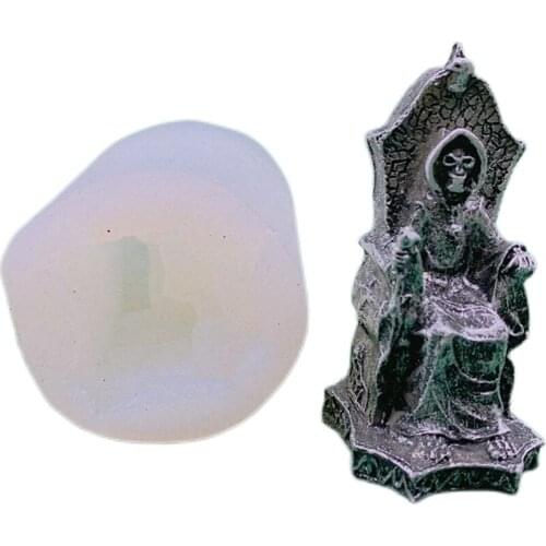 Sitting on Skeleton Throne Epoxy Resin Mold Horror Ornaments Silicone Mould DIY Crafts Jewelry Mold