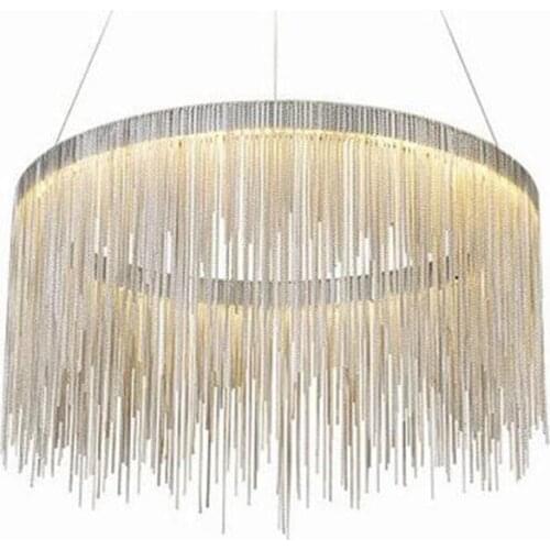 Modern high-end villa art personality lamps simple atmosphere chain chandelier Nordic bedroom living room restaurant lights