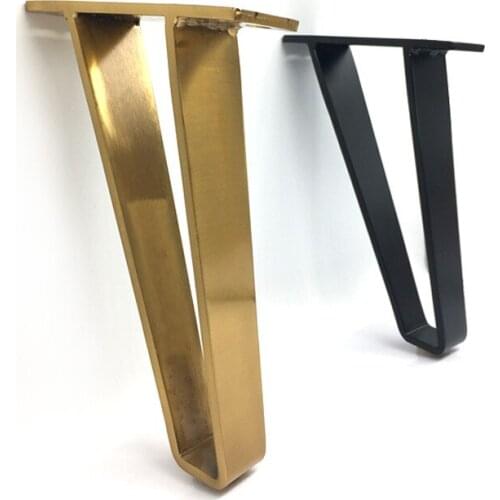 2pcs U-shaped gold hairpin table Desk leg bracket protector solid iron support leg for furniture Sofa cabinet Chair DIY hardware