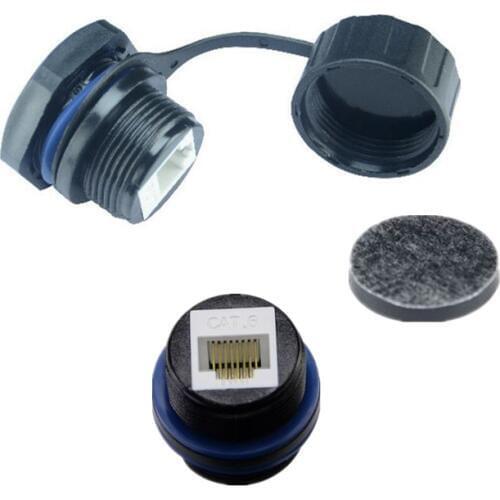 Water proof M25 RJ 45 connector socket, Ethernet LAN RJ45 female outdoor AP No shielding Straight head waterproof plug adapter