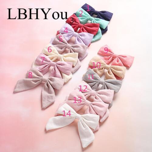 Knot Bows Linen Hair Clips,One Size Fit Most Bowknots Cotton Hairpins For Girls,Cute Swallow Tail Bow Hair Barrettes Kids Hairs