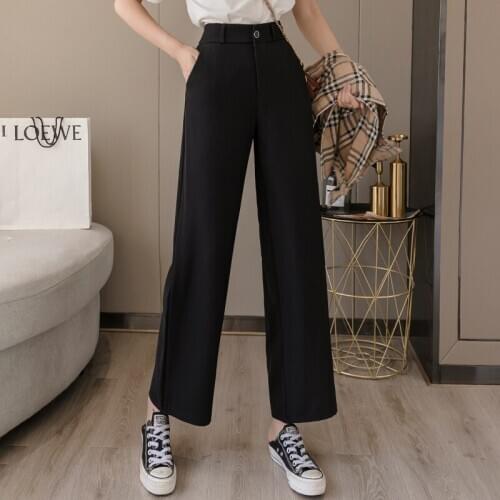 Women Clothes Pants Streetwear 2020 Summer Fashion Korean Style Wide Leg Harajuku Baggy Black High Waisted Vintage