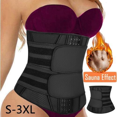 Women Sauna Latex Waist Trainer Corset Sweat Belt for Women Weight Loss Compression Trimmer Workout Fitness