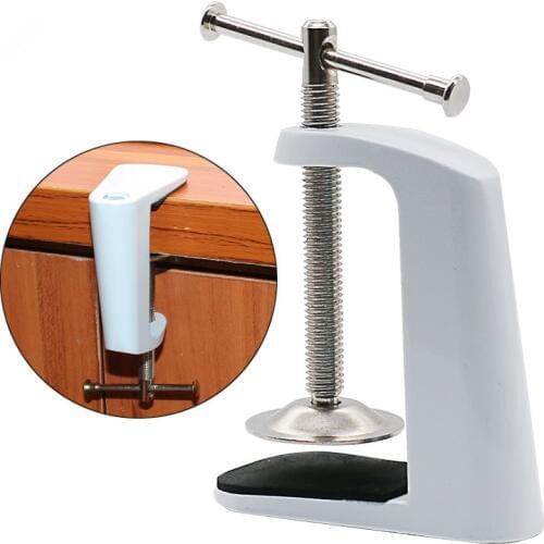 ZtDpLsd 1Pcs Silver LED Clincher Desk Lamp Clip Base Tube Lamp Adjustable Filter Clamp To Lamps Accessories