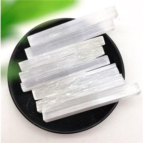 1PC Natural White Selenite Gypsum Sticks Irregular Shape Raw Gemstone Reiki Energy Making Wand Healing Stone