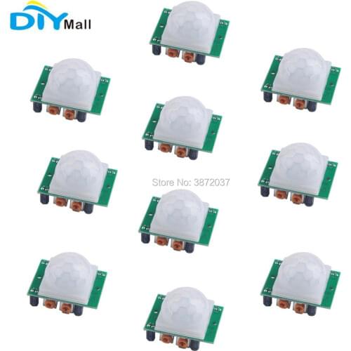 10pcs/lot HC-SR501 Pir Infrared IR Sensor Body Motion Detector Module for Arduino Security Alarm