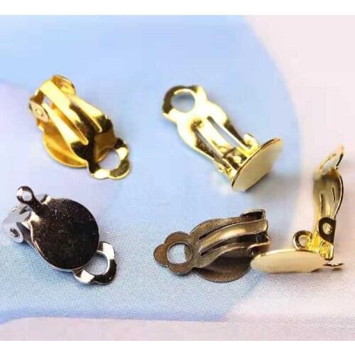 100pc/Lot 10mm Frog Clip Ear Clip Cover Transparent Oval Non-Pierced Ear Clip Ear Cushion DIY Jewelry Earring Making Accessories