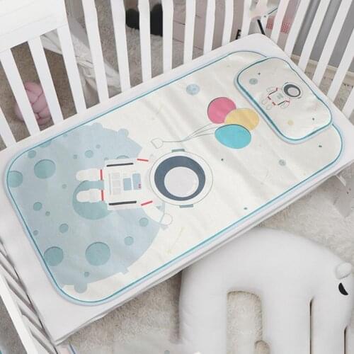 120*65cm Baby Summer Sleeping Mat With Pillow Anti-skid Baby Latex Cool Mat Soft Summer Sleeping Cool Bed Cover Baby Bed