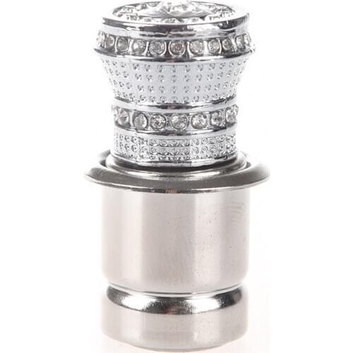 12V Auto Crystal Rhinestones Car Cigarette Lighter Ignition Silver