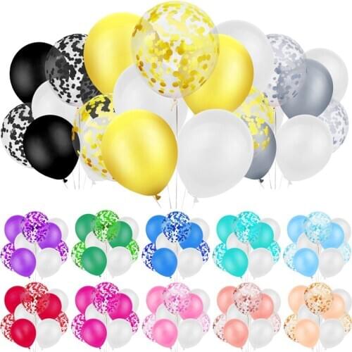 13pcs/set 3 Kinds MIX DIY Balloons Latex Confetti Ballons Kids Birthday Party Childrens Day Baby Shower Wedding Festival Decor