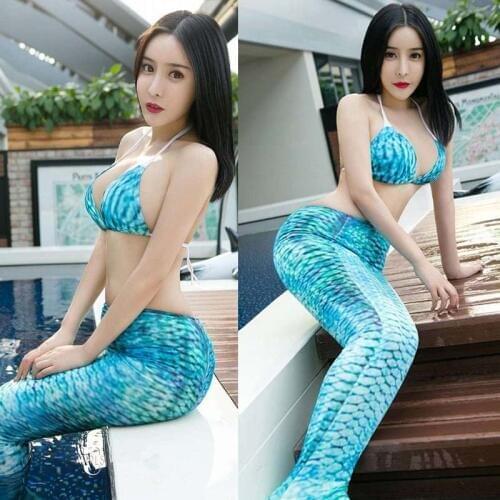 3pcs/set Hot Adult Mermaid Tail with Monofin for women Costume Swimming Swimmable Mermaid Tail cosplay halloween Costumes