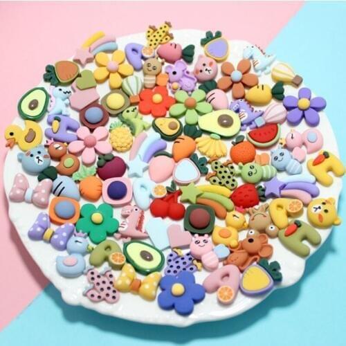 30pcs Random Mix Miniature Resin Christmas Gift Ice Cream Candy Chocolate Cake Beads DIY Resin Accessories Jewelry Material Toy