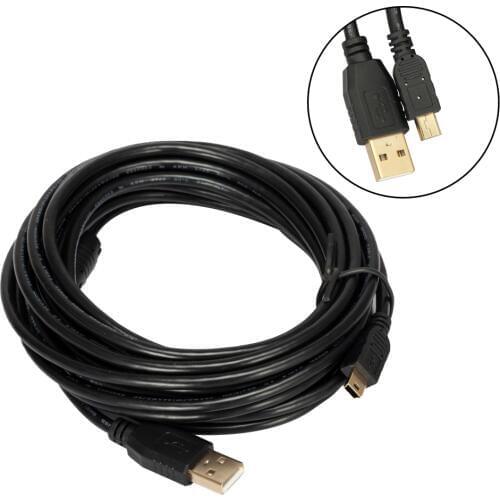 5 Meters / 10 Meters Long 2.0 Mini USB Bronze Data Cable High Speed Power Cord For Charger DSLR Camera Sony PS3 Controller