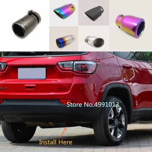 Car styling rear back Cover Muffler End Stainless steel Tail Pipe Dedicate outlet Exhaust 1pcs For Jeep compass 2017 2018 2019