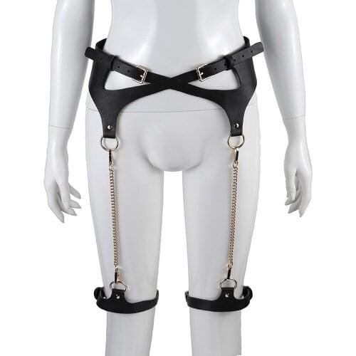 BDSM Erotic Bondage Sexy Harness Woman Set Garter Sword Belt Seks Lingerie Gothic Leather Waist To Leg Harness Thigh Garter Toy