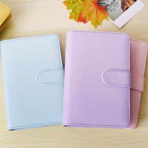 A5 Notebook Loose Leaf Ring Binder Leather Notebooks Macaron Color Agenda Planner Diary Stationery Office Supplies NK-Sh