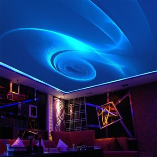 Beibehang Large Customized Abstract Blue Colorful Spiral Ray Shining Ceiling Zenith Mural Decorative