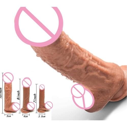 25x5CM Big Silicone Dildo Dual-Density Huge Penis with Suction Cup for Female Vaginal Masturbation Flexible Dong Strap on Dildos