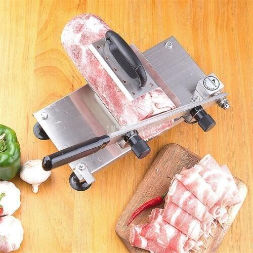 Household Manual Lamb Beef Slicer Stainless Steel Frozen Meat Cutting Machine Vegetable Mutton Rolls Cutter Length 200mm ST208B