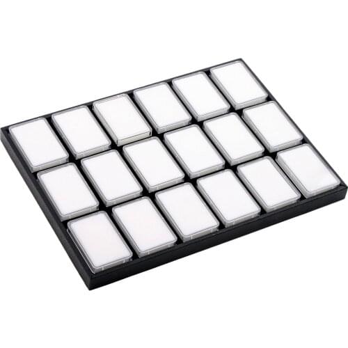 Bare Diamond Case Storage Collection White Jewelry Display Box Tray Gem Showcase Set