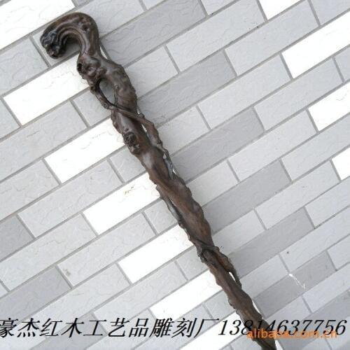 Black wooden crutch African ebony canes mahogany walking stick tree root mahogany walking stick cane