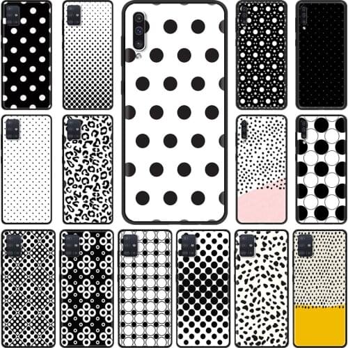 Black and White Polka Dot Phone Case for Samsung Galaxy A51 A71 A21s A31 A41 M31 A11 M51 A12 M31s A01 A91 M11 A42 A32 5G Cover
