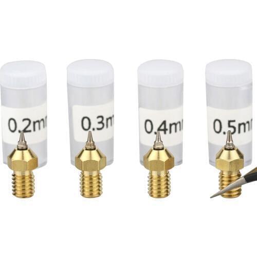 3D Printer Parts 0.2/0.3/0.4/0.5mm Airbrush Nozzle Adapter Set Airbrush Nozzle Adapter For V6 Hotend 1.75mm Filament