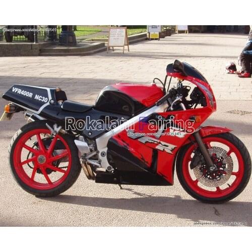 For Honda VFR400 88 89 90 91 92 NC30 VFR 400R 1988 1989 1990 1991 1992 VFR400R NC30 Red Black Motorcycle Fairing Kit