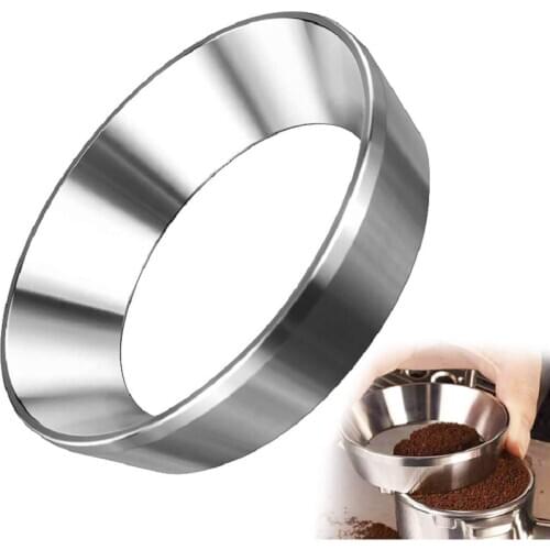 Espresso Dosing Funnel, Stainless Steel Coffee Dosing Ring Coffee powder ring 58mm Portafilters for Brewing Bowl Coffee Powder E