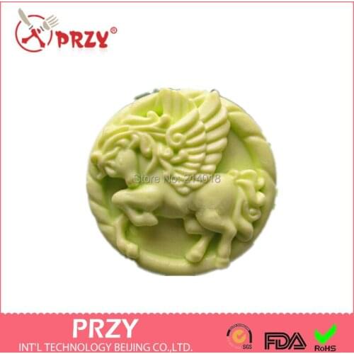 Running Horse Shape Handmade Soap Mold Animal Candle Molds Silicon Mould Chocolate Candy Moulds DIY Hot 3D Silicone Rubber PRZY