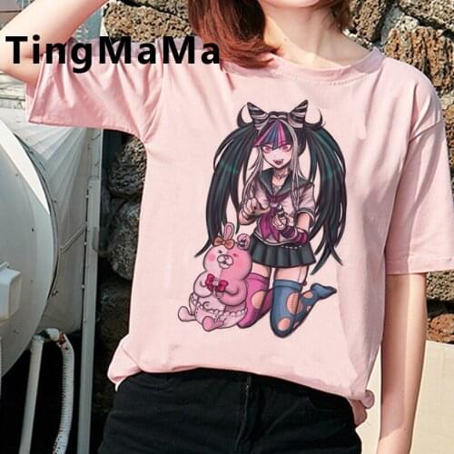 Japanese Anime Harajuku E-girls Punk top tees female white t shirt kawaii ulzzang grunge summer top t shirt vintage harajuku