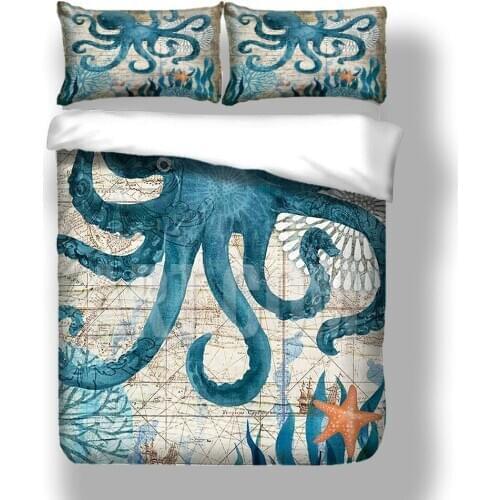 Sea Turtle Octopus Whale Dolphin Seahorse Quilt Cover Pillowcase Home Textile Bedding Quilt Cover Bed Duvet Quilt Cover Sets