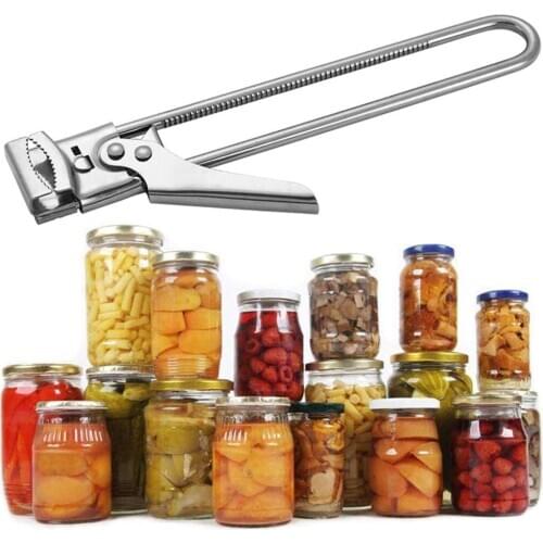 Multifunctional Stainless Steel Can Jam Tin Bottle Manual Opener Kitchen Gadget Can Opener Jar Lid Opener Tongs Kitchen Supplies