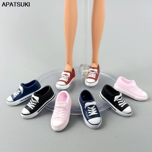 Fashion Doll Shoes For Barbie Doll Sneakers Colorful Casual Doll Shoes For Blythe Licca Doll Foot Flat Shoes 1/6 Accessories