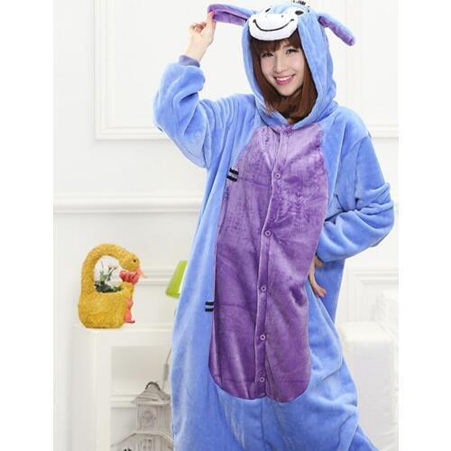 Fashion Donkey Cartoon Design Animal Cosplay Pajamas Kids Boys Girls Flannel Sleepers Female Male Pijamas pyjamas Hooded Style