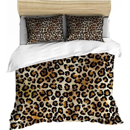 Fashion Leopard Print Bedding Set 3d Printed Linen Set Queen King Size Bedding Cover Pillowcase Boy Comforter Cover