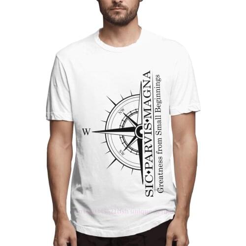 Men Uncharted Drakes Fortune Nathan Drake TShirt Sic Parvis Magna Design 3 With Compass Pure Cotton Tees Harajuku Adult Shirt