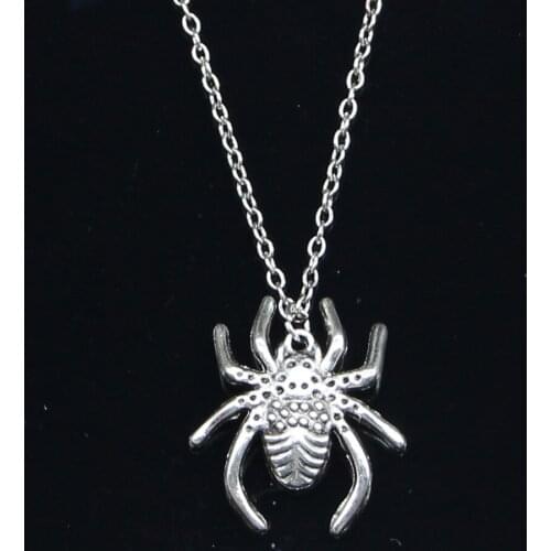 New Fashion Necklace 28x25mm spider arachnic Pendants Short Long Women Men Colar Gift Jewelry Choker