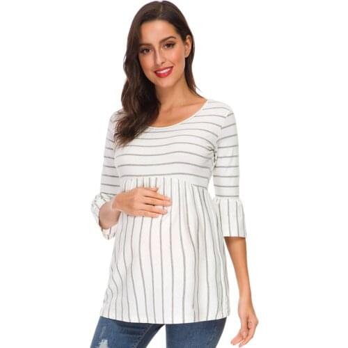 New Summer casual Tunic Tops Women Tee Shirt Maternity Clothes Ruffles Plus Size Tees T-shirt Pregnancy Loose Womens Clothing