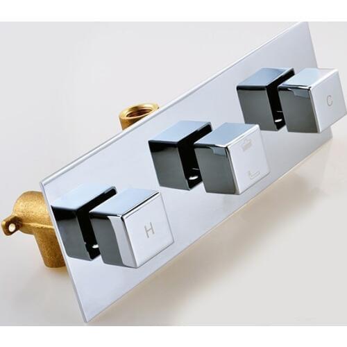 New chrome Finished bath and shower faucet 3 Handles Wall Mounted Shower Mixer valve IS005
