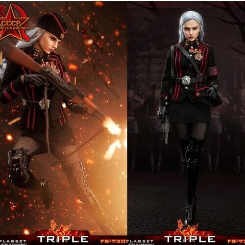 NEW Presale Flagset World War II Soviet Red Army Red Early Warning Soviet Female Officer 1/6 Soldier Model Katyusha FS73029