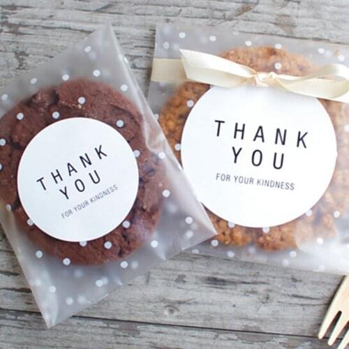 Translucent Dots Bag Cookie Packaging Self Adhesive Party Gift Bags Wedding Baby Shower Anniversary Cakes Packaging
