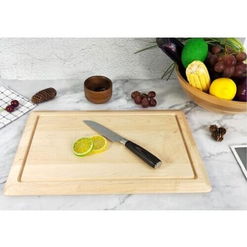 Organic Maple Wood Cutting Board with Juice Groove - Best Kitchen Chopping Board for Meat (Butcher Block) Cheese and Vegetables