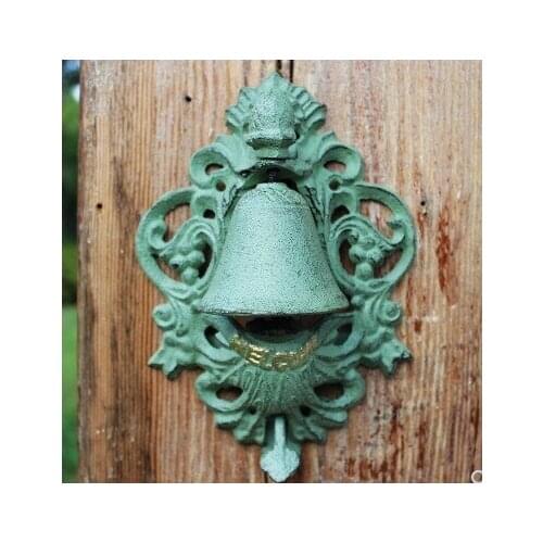 Hand ring the bell Vintage Cast iron brand welcome to hang tag wall large red horse large moose hanging iron owlroom