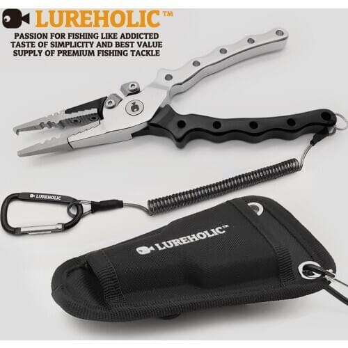 Lureholic 95g 16CM Fishing Pliers Aluminum Alloy scissors Hook Remover Fishing Tools Line Tungsten Cutter Lure tools
