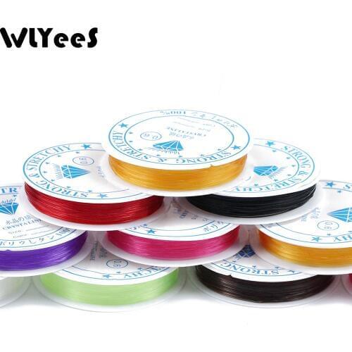 WLYeeS 0.6/0.8/1.0mm Transparent Crystal Elastic Line Rubber Stretchy Cord For Jewelry bracelet Making accessories Thread 1 Roll