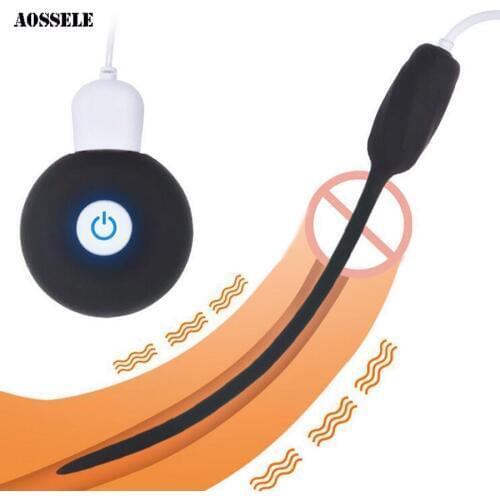 Silicone Penis Plug Vibrators Sounding Urethral Dilators Vibrating Urethral Sound Catheter Sex Toys For Men Gay Masturbation