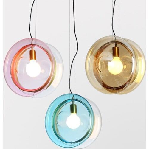 Nordic Simplicity Creative Light Luxury Glass Chandelier Modern Stained Glass Pendant Lamp For Living Room Cafe Bar Study